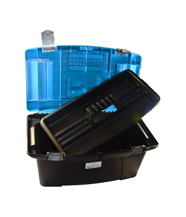 Ящик для инструмента пластиковый 19" (Оригинал №2, пласт замки) Практик