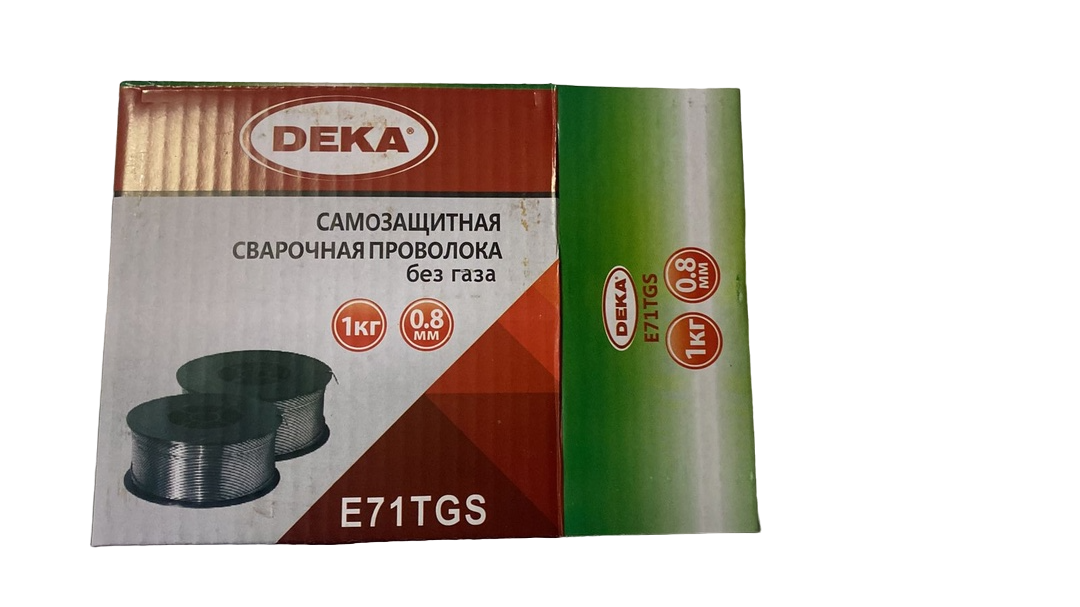 пров сварочн порошковая (с флюсом,без газа) DEKA E71 TGS -6,0,8мм 1кг (еврокат) зелён короб 5673/10