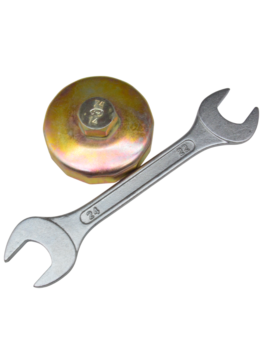 Съемник масляного фильтра 74 мм 14 граней с ключом 22х24мм