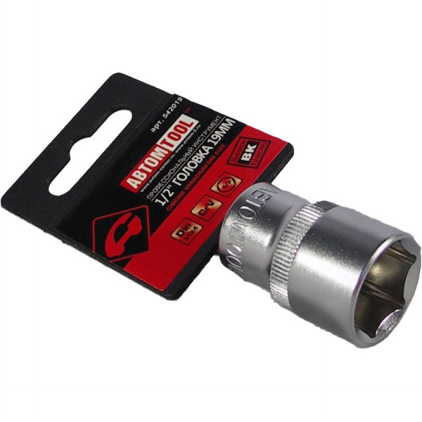 Торцевая головка (АвтомTool: 1/2, 19 мм, 6-гран)