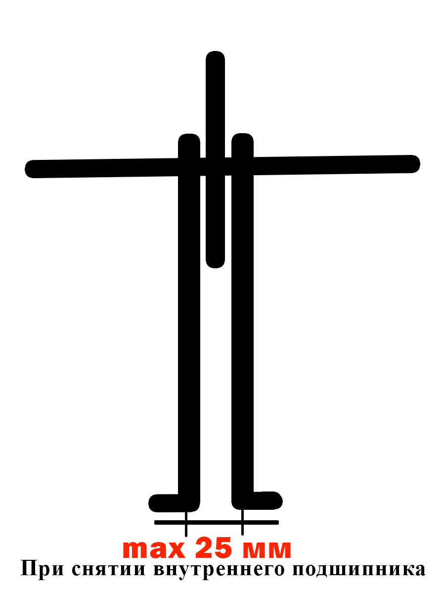 Съемник подшипников двухлапый с фиксатором (ДЕЛО МАСТЕРА: 100 мм, D40-85 мм)