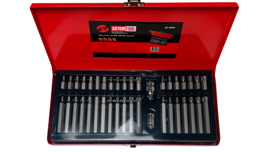 Набор головок со вставками-битами TORX, SPLINE (АвтомTool: 40 предметов, 1/2", шестигран), артикул: 56040