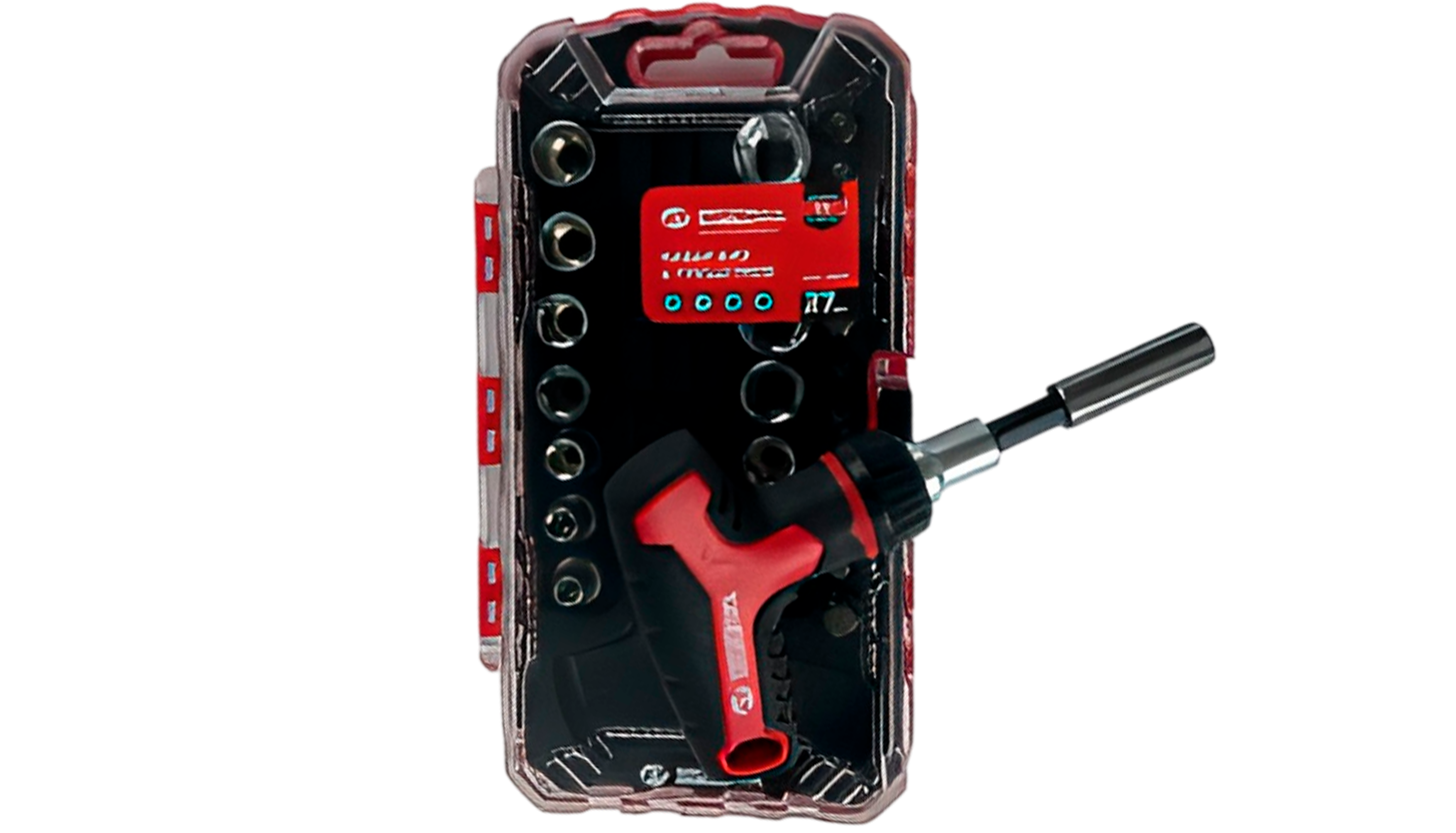 Набор головок со вставками-битами (АвтомTool, 27 предметов: 1/4 + головки, Т-рукоятка)