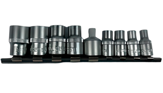 Набор торцевых головок (звезд) на планке (АвтомTool, 10 предметов: 1/4"+ 3/8", TORX Е5-Е16, CrV), артикул: 5433609