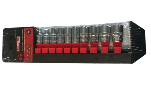 Набор торцевых головок на планке (АвтомTool, 10 предметов: 4-13мм, CrV), артикул: 5443110