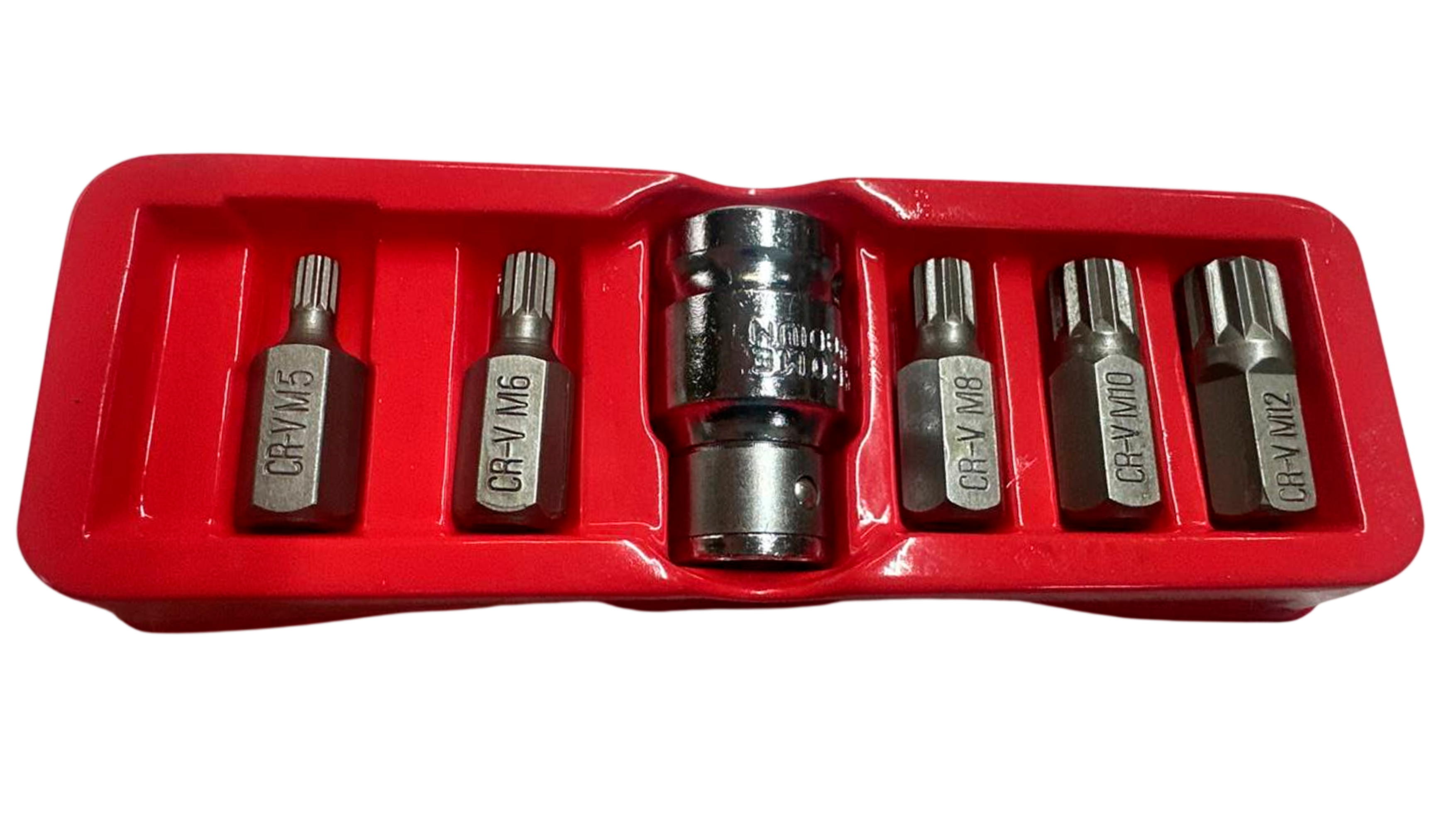 Набор бит (вставок) 6 предметов (Vorel: spline) адаптер 1/2"