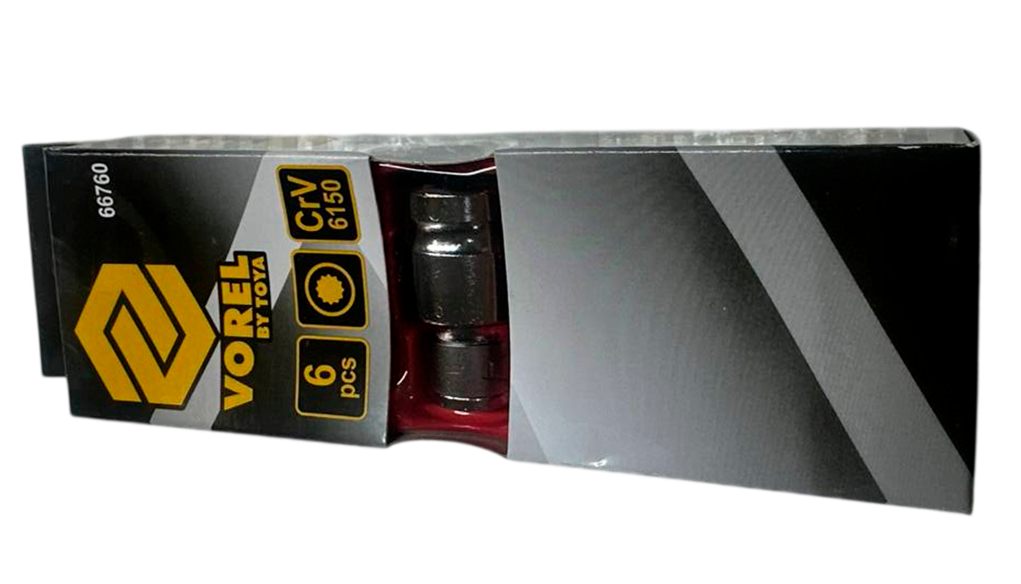 Набор бит (вставок) 6 предметов (Vorel: spline) адаптер 1/2"